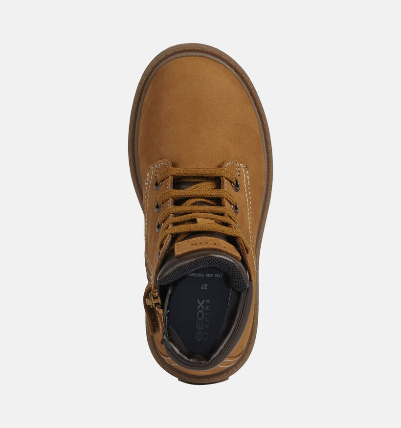 Geox Shaylax Bruine Boots met Veter en Rits voor jongens (377716) - geschikt voor steunzolen