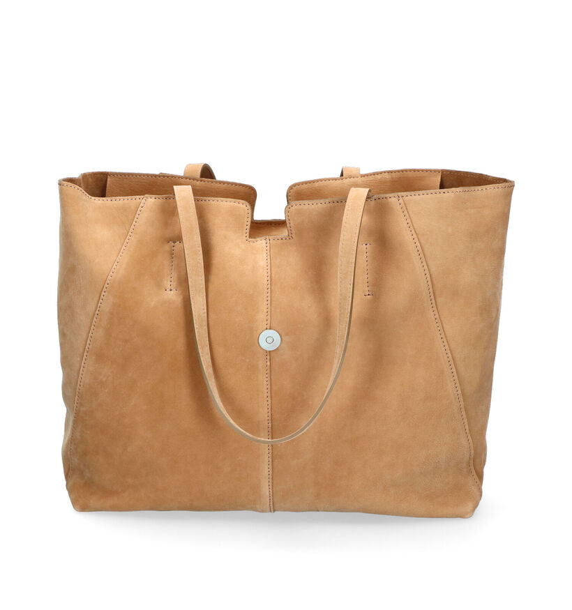 NeroGiardini Cognac Shopper Tas in daim (307476)