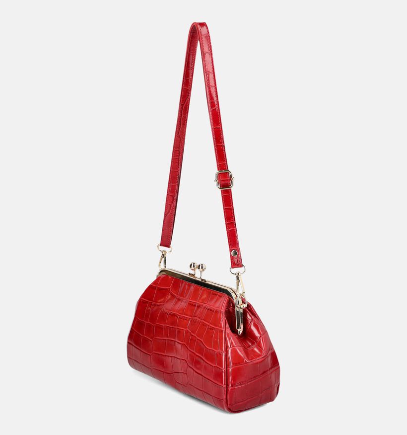 Via Limone Croco Bordeaux/Gouden Grote Clutch voor dames (385054)
