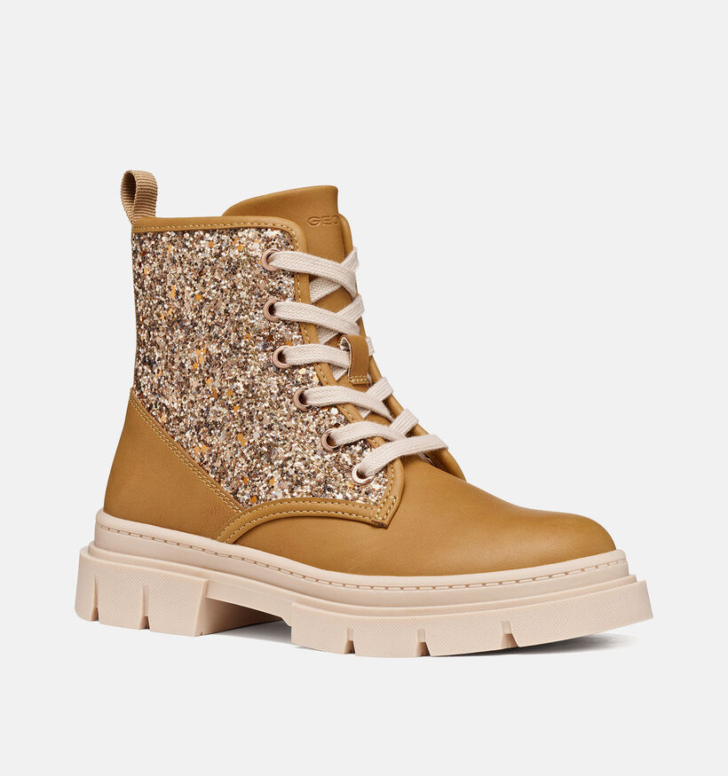 Geox Karsyn Boots &agrave; lacets en Cognac pour filles (376265) - pour semelles orthop&eacute;diques