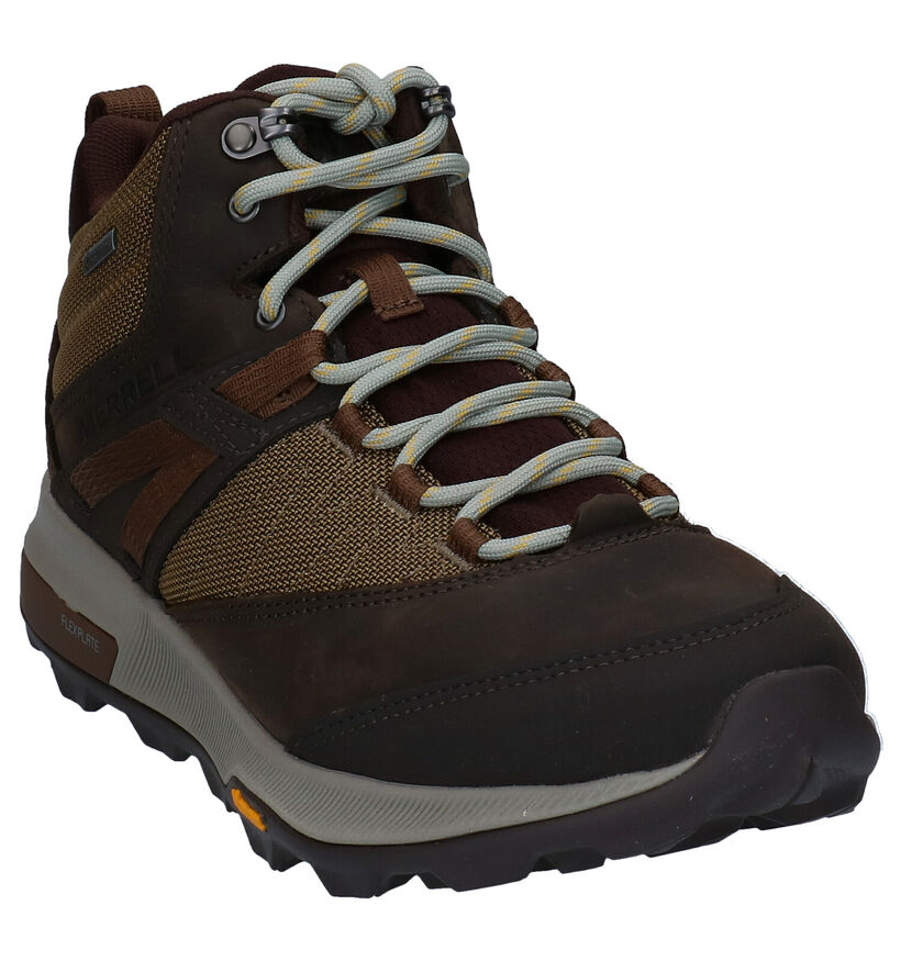 Merrell Zion Chaussures de randonn&eacute;e en Kaki en cuir (290072)