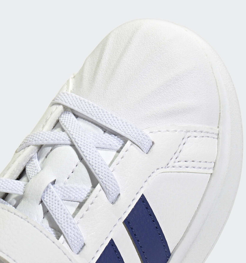 adidas Streettalk Baskets en Blanc/Bleu pour gar&ccedil;ons (380613)
