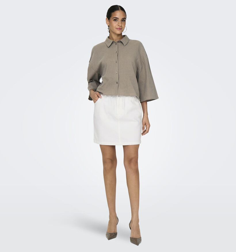 JDY Theis Life Cropped Chemise en Marron pour femmes (370062)