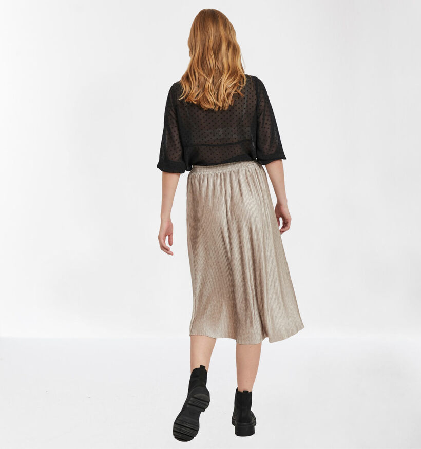 Vila Metallic Beige Midirok (284086)