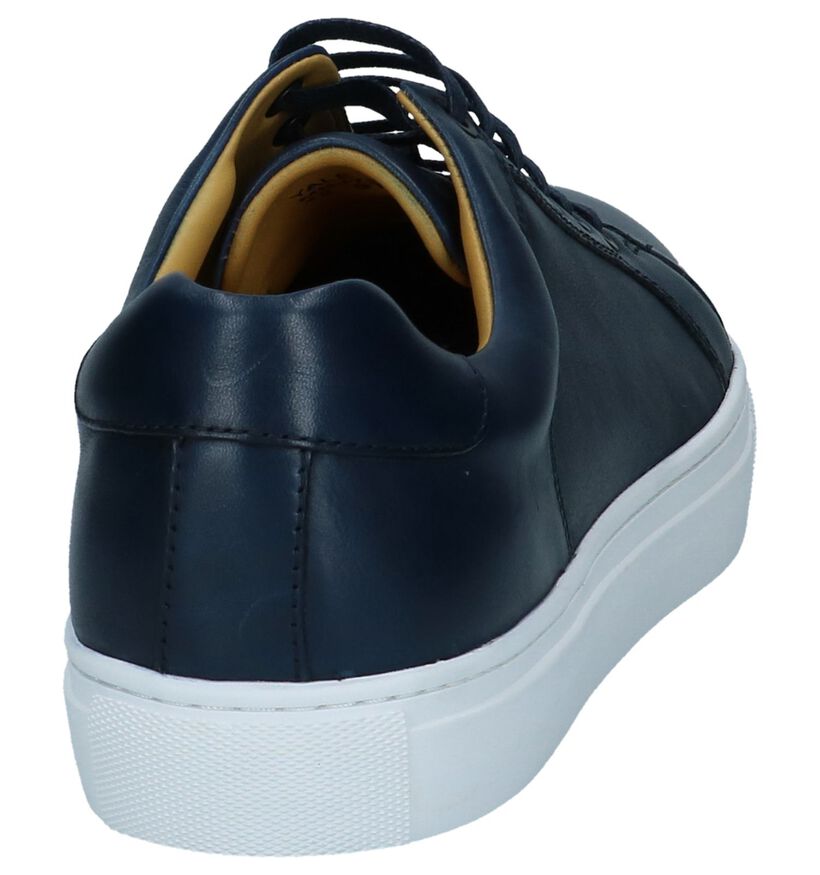 Steptronic Yale Donker Blauwe Sneakers in leer (241076)
