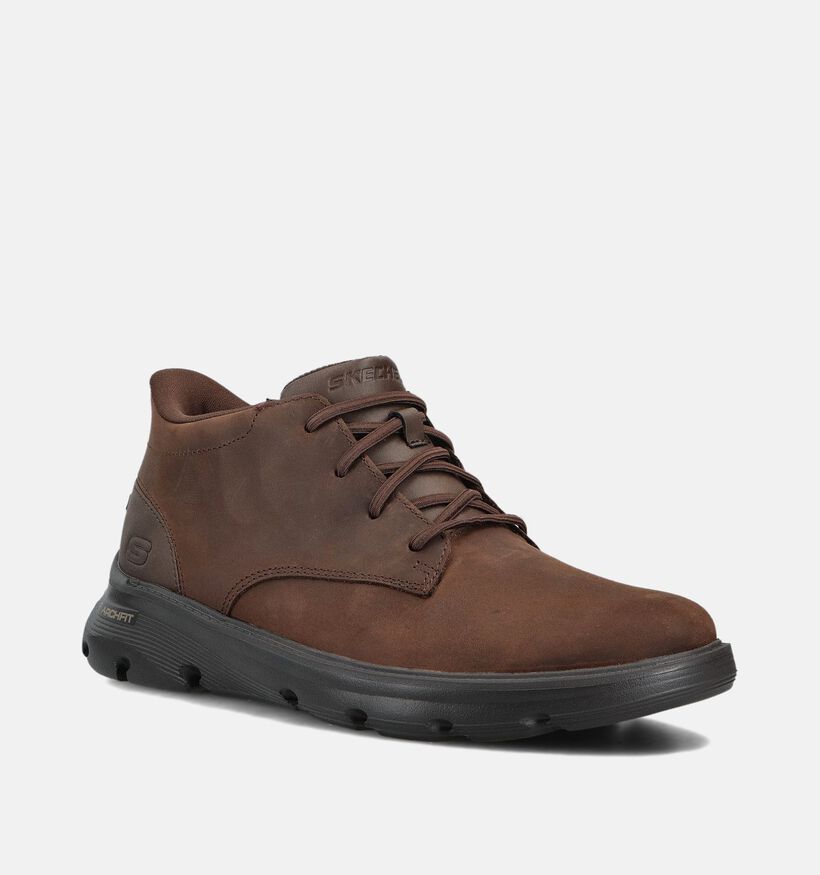 Skechers Arch Fit Garza Ridley Donkerbruine Geklede Schoenen voor heren (376892) - geschikt voor steunzolen