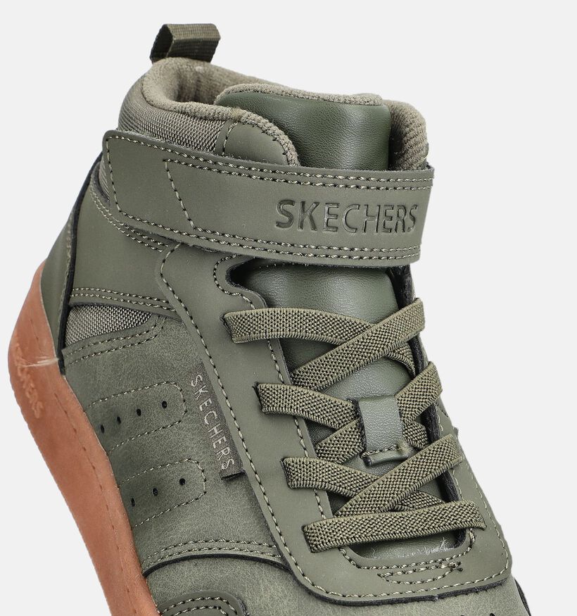 Skechers Quick Street Kakigroene Sneakers voor jongens, meisjes (376867)