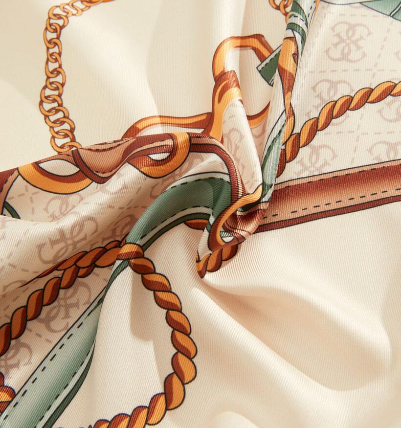 Guess Châle Chain Print en Beige/Bleu pour femmes (367006)