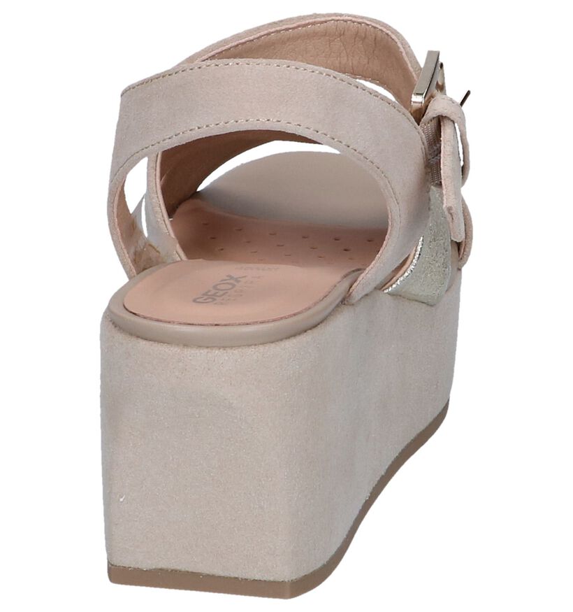 Taupe Sandalen Geox Zerfie in leer (241670)