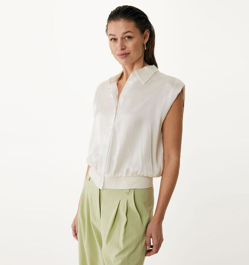 Mexx Chemise sans manches en Écru pour femmes (358557)
