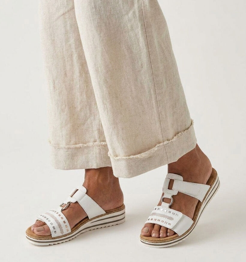 Rieker Witte Slippers voor dames (370383)
