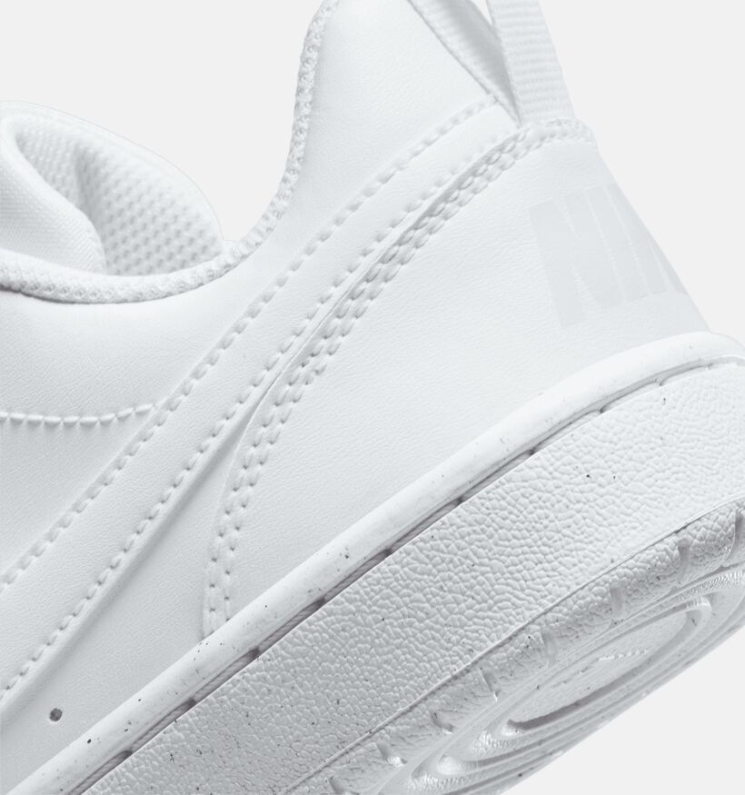 Nike Court Borough Baskets basses en Blanc pour filles, gar&ccedil;ons (367319) - pour semelles orthop&eacute;diques