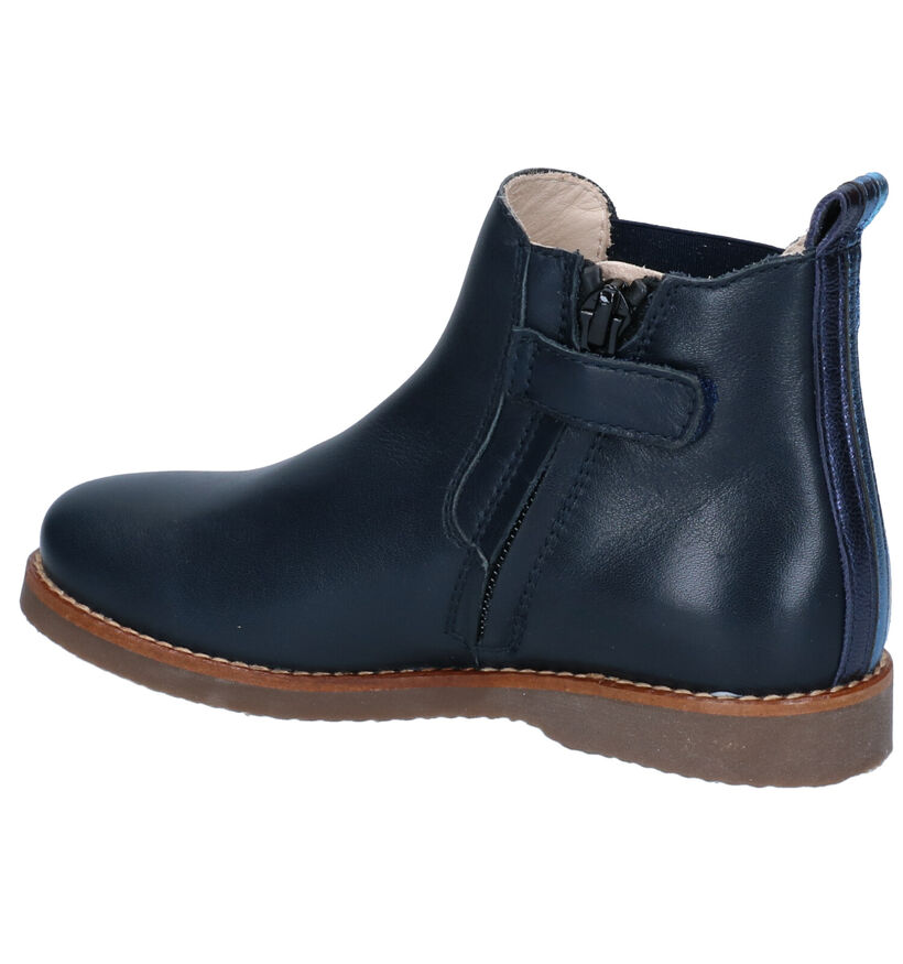 Beberlis Blauwe Bottines in leer (297318)