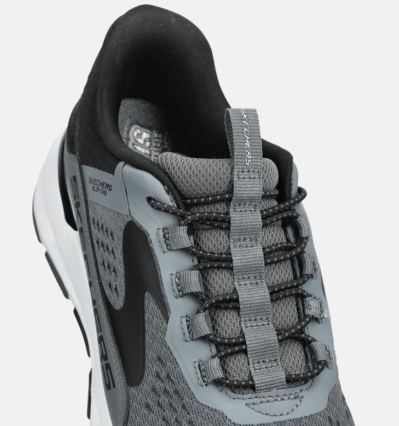 Skechers Glide Step Plus Baskets basses en Gris fonc&eacute; pour filles, gar&ccedil;ons (376844)