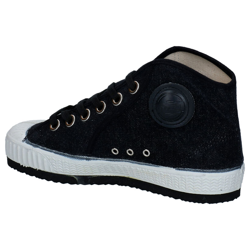 0051 Jeans Zwarte Sneakers in stof (294650)