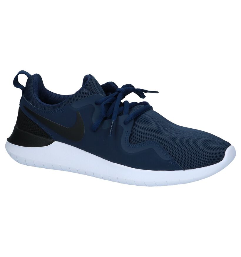 Donkerblauwe Nike Tessen Sneakers in stof (219409)