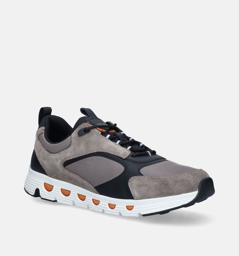 Geox Spherica Taupe Veterschoenen voor heren (344335) - geschikt voor steunzolen