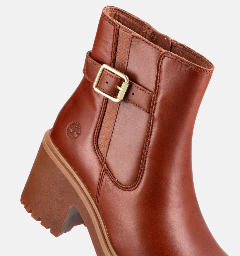 Timberland Stone Heights Mid Chelsea Bottines en Cognac pour femmes (376188) - pour semelles orthop&eacute;diques
