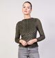 Vila Indira Funnelneck Kakigroene T-shirt voor dames (364101)