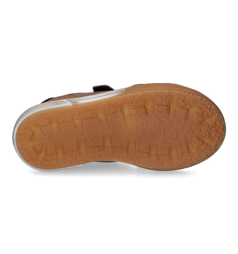 STONES and BONES Rusbe Cognac Velcroschoenen met dino's voor jongens (322105) - geschikt voor steunzolen