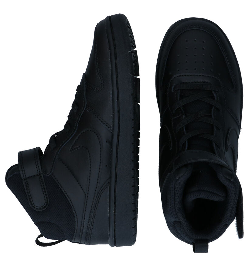 Nike Court Borough Baskets en Noir en cuir (293612)