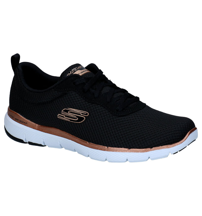 Skechers Flex Appeal 3.0 Zwarte Sneakers in stof (301476)