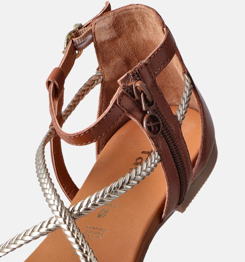 Tamaris Cognac Platte sandalen voor dames (354420)