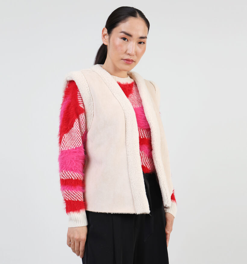 Expresso Teddy lining Ecru Gilet voor dames (351035)