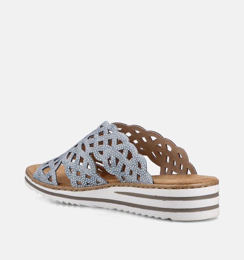 Rieker Antistress Lichtblauwe Slippers voor dames (370426)