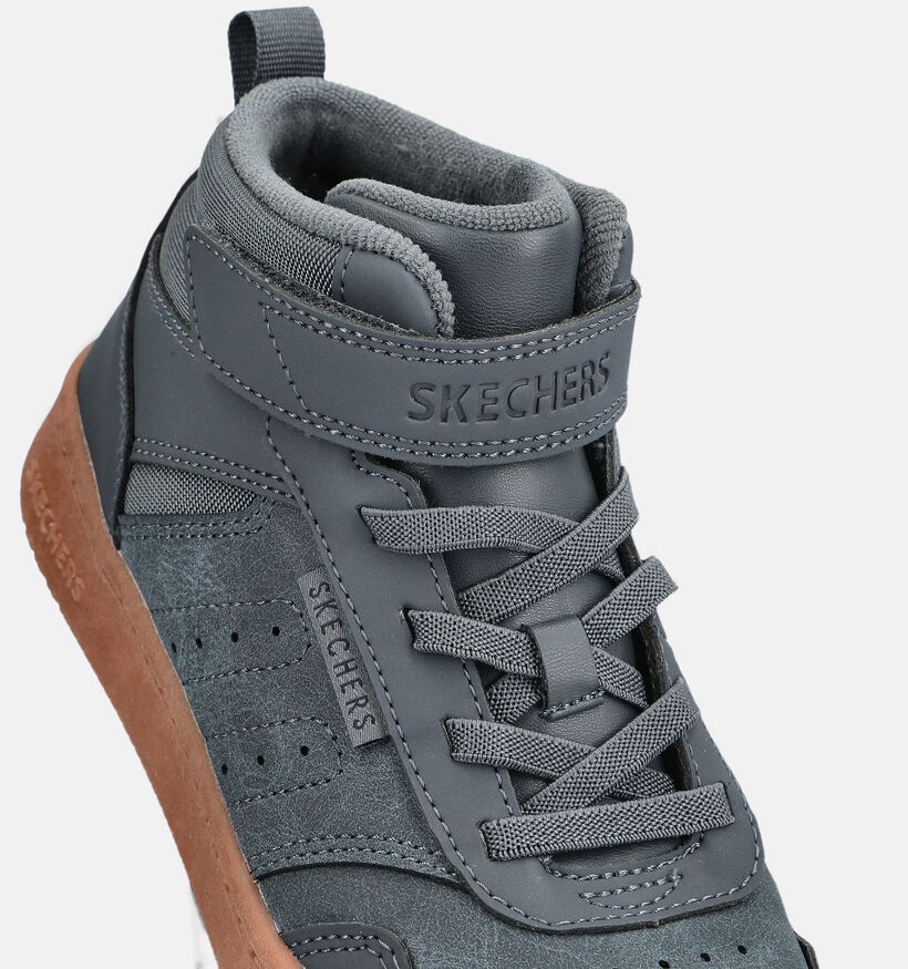 Skechers Quick Street Baskets montantes en Gris fonc&eacute; pour filles, gar&ccedil;ons (376866)