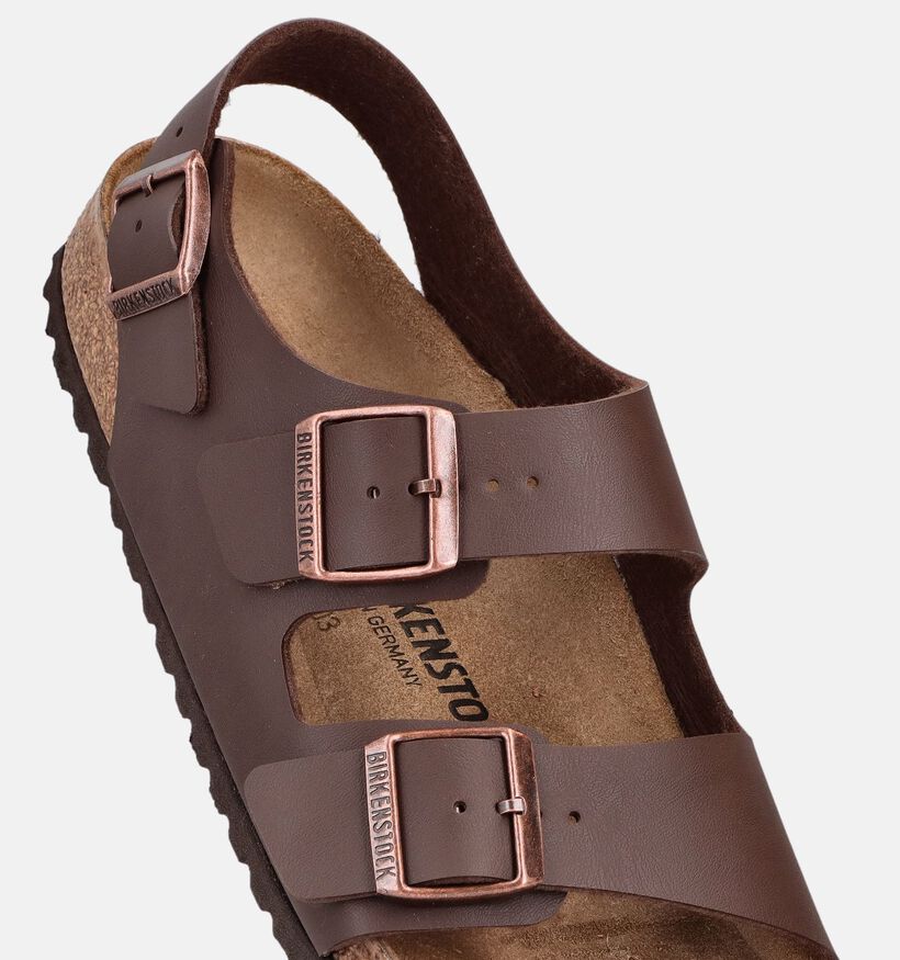 Birkenstock Milano Sandales en Brun Fonc&eacute; pour hommes (371923)