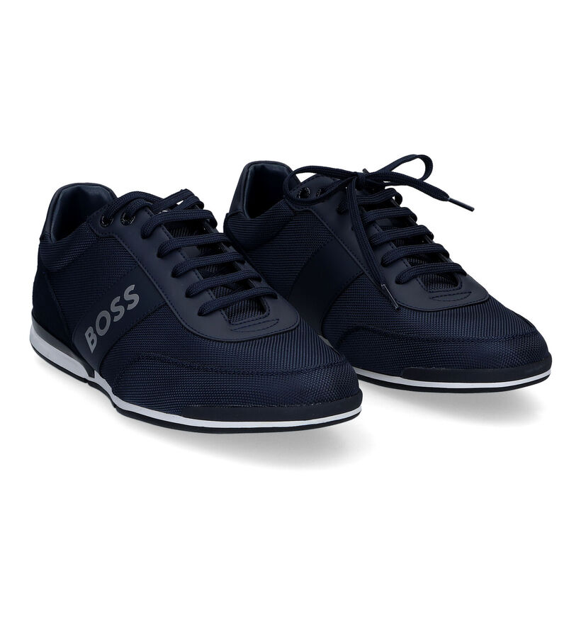 Boss Saturn Low Blauwe Veterschoenen voor heren (303280) - geschikt voor steunzolen