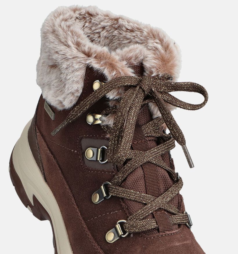 Skechers Trego Snow Worries Chaussures de randonnée en Brun foncé pour femmes (362122) - pour semelles orthopédiques