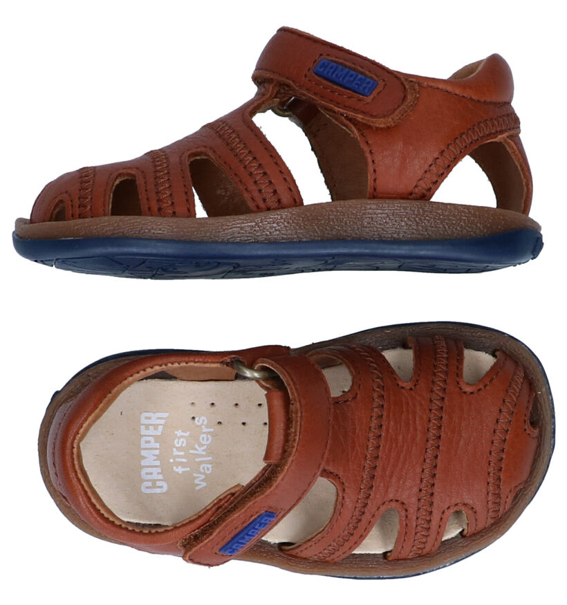 Camper Bicho Sandales en Cognac en cuir (288734)