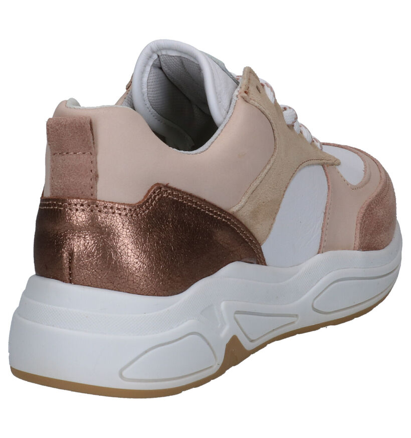 Bullboxer Wit/Roze Sneakers in daim (270938)