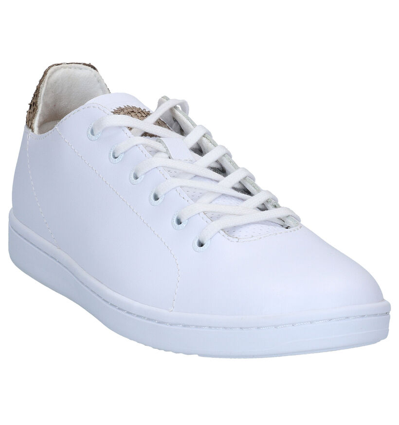 Woden Baskets habill&eacute;es en Blanc en cuir (286982)