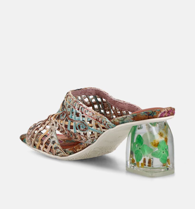 Laura Vita Framboise Nu-pieds &agrave; talons en Bleu pour femmes (373199)