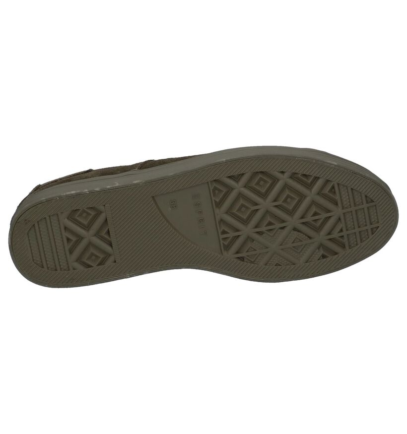 Esprit Baskets basses en Vert kaki en daim (225620)