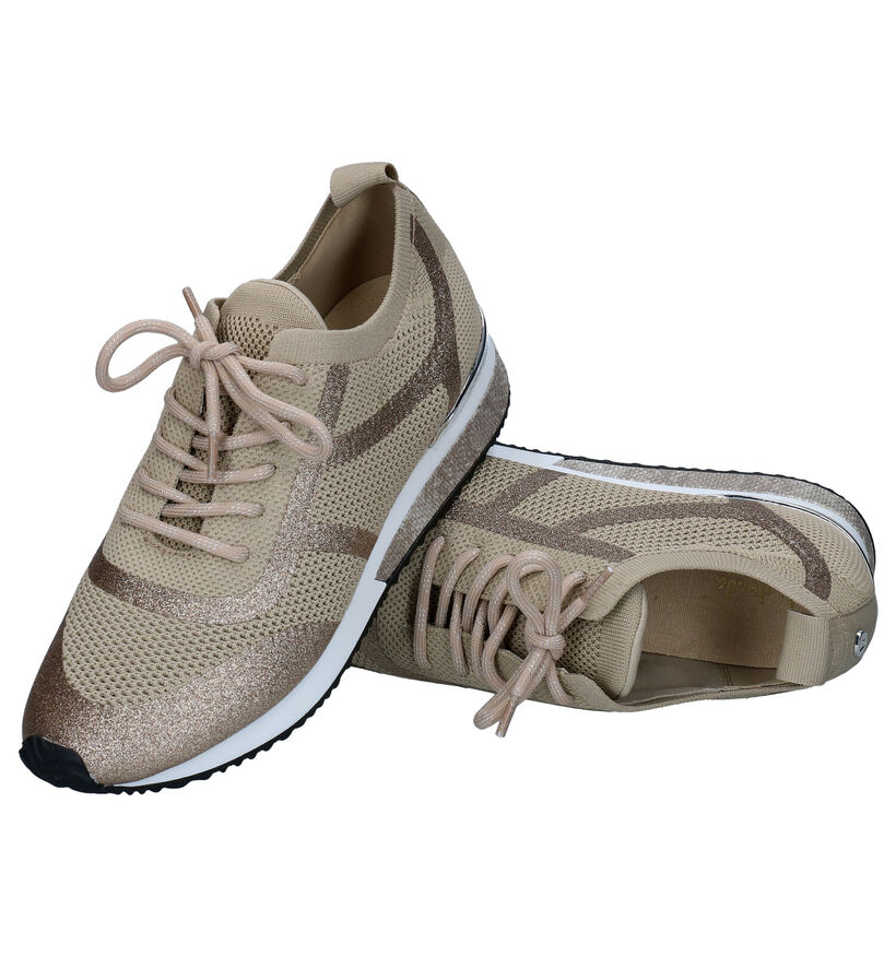 La Strada Beige Sneakers in stof (289555)