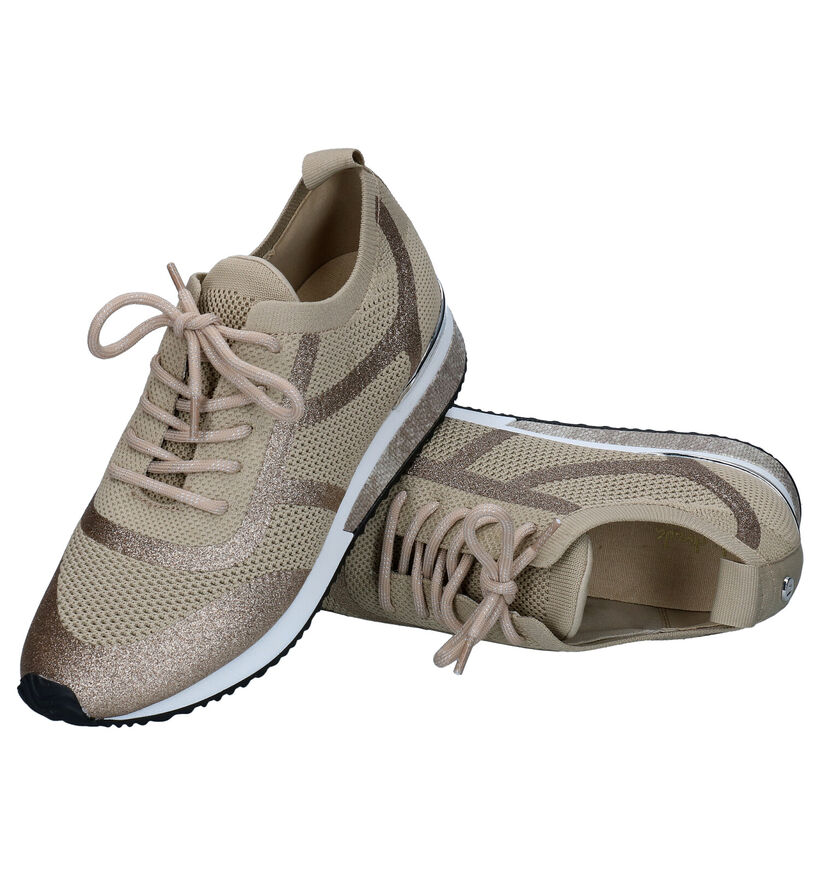 La Strada Baskets casual en Beige foncé en textile (289555)