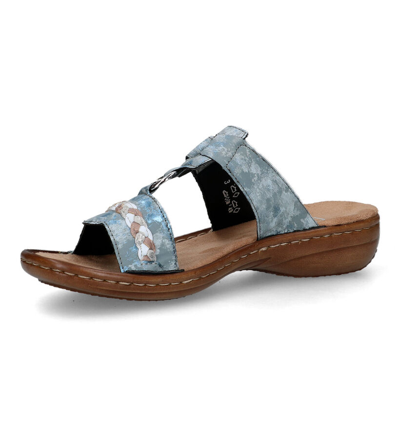 Rieker Nu-pieds plates en Blanc pour femmes (354945)