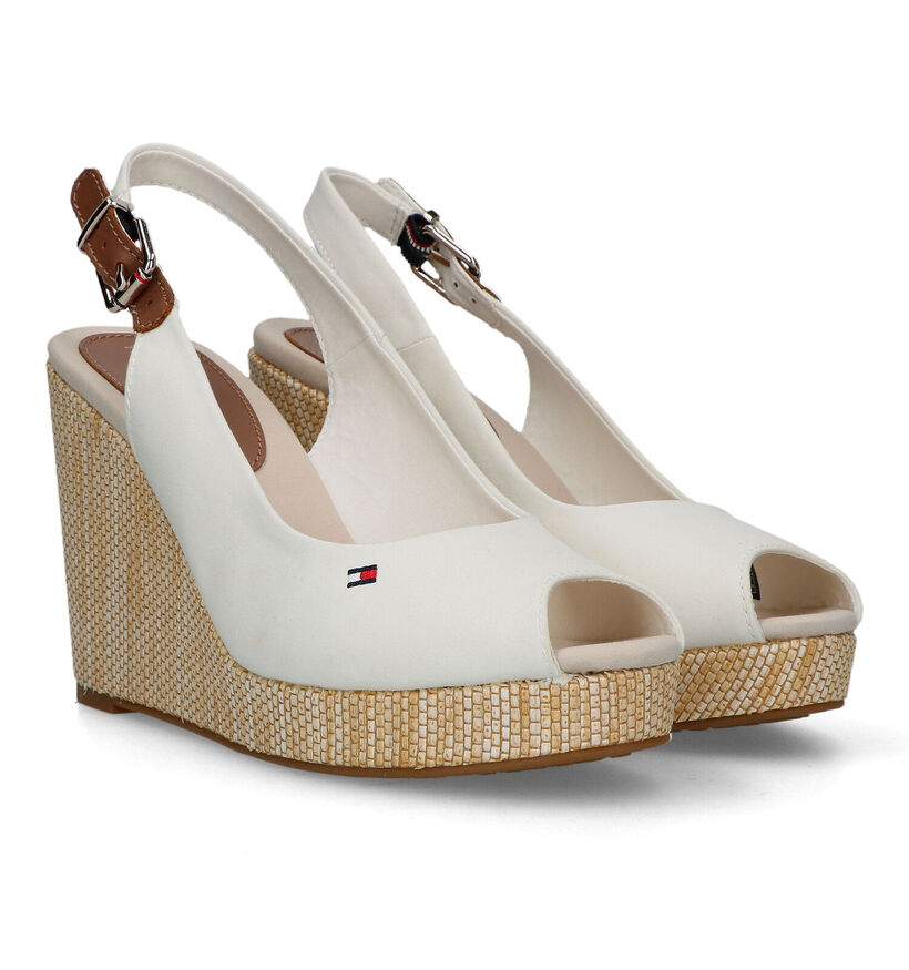 Tommy Hilfiger Iconic Elena Sling Back Wedge Sandales en Rouge pour femmes (336402)