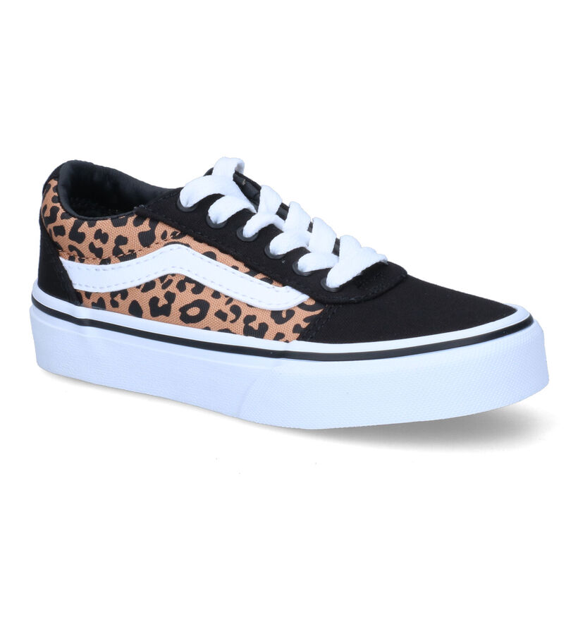 Vans Ward Cheetah Zwarte Sneakers in stof (303048)