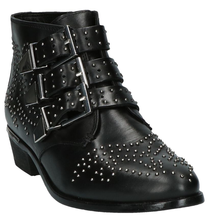 Stoere Boots Bronx Zwart met Studs in leer (217434)
