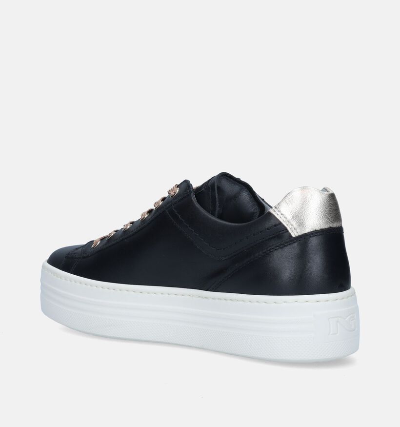 NeroGiardini Zwarte Sneakers met plateauzool voor dames (345618) - geschikt voor steunzolen