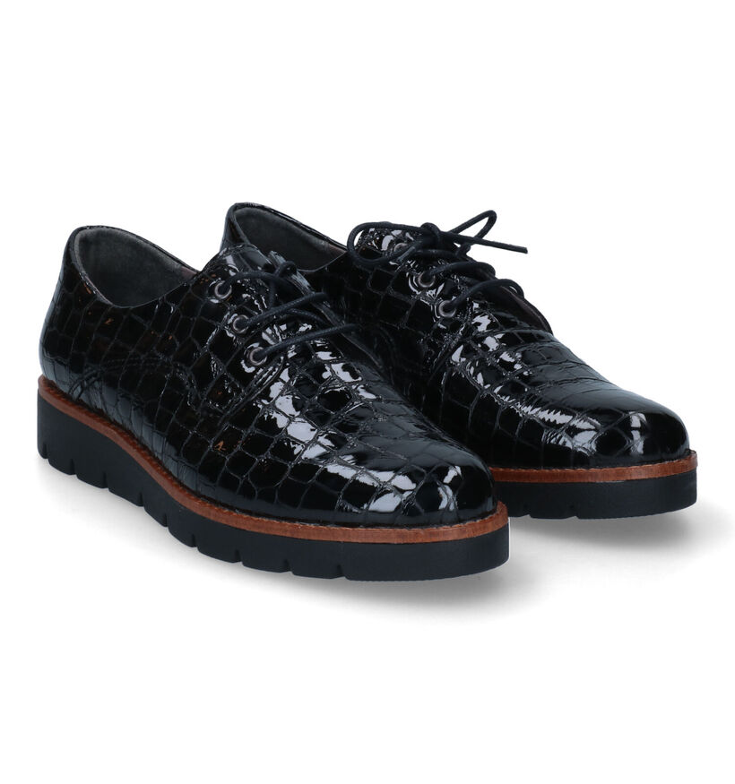 Solmade Zwarte Veterschoenen voor dames (315829) - geschikt voor steunzolen