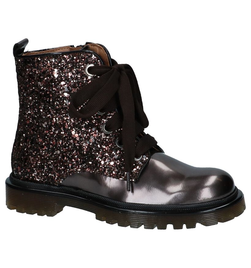 Bronzen Boots met Rits/Veter Romagnoli in lakleer (230212)