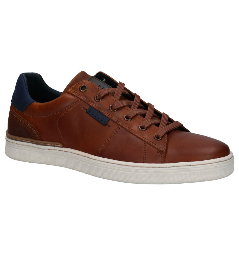 Bullboxer Cognac Veterschoenen voor heren (318102) - geschikt voor steunzolen