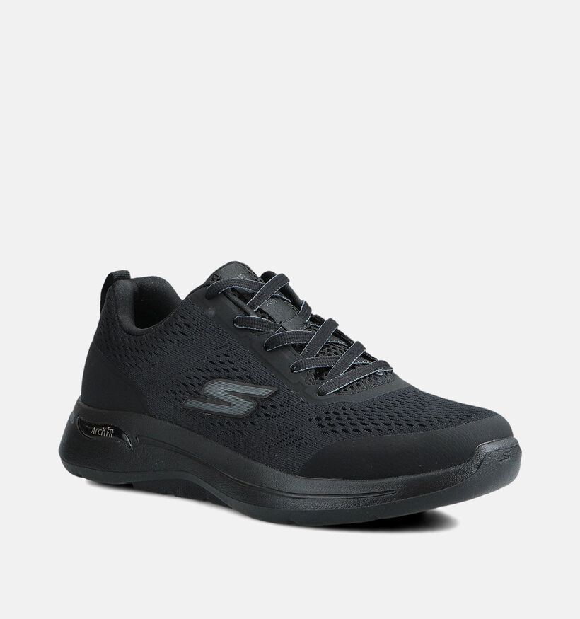 Skechers Go Walk Arch Fit Baskets en Noir pour hommes (366486) - pour semelles orthopédiques