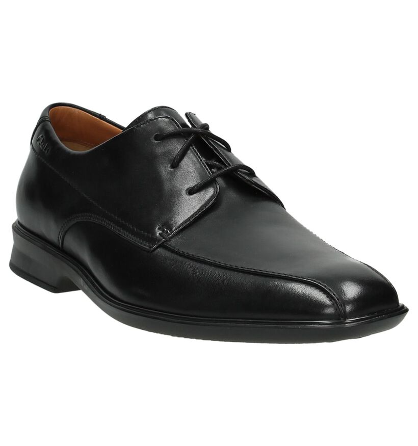 Clarks Geklede Veterschoen Goya Band Zwart in leer (167991)